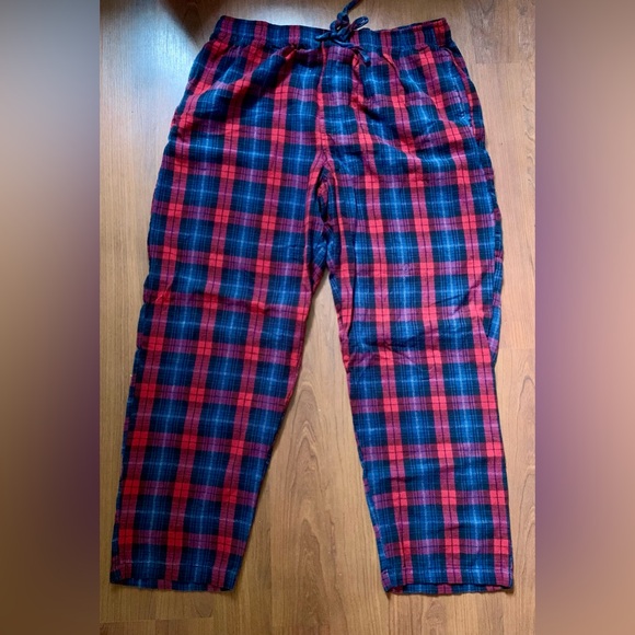 PIERRE CARDIN Men’s Pajama Pants Plaid Red Size Large - Picture 1 of 5